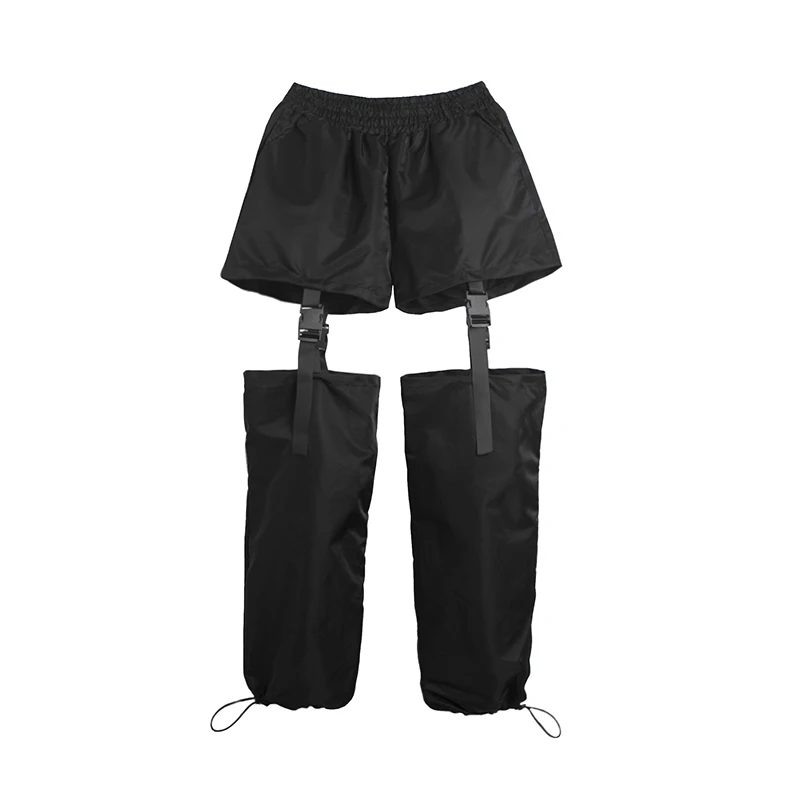 

M-XXL!!Summer leaking pants legs stitching loose beam feet nine pants tide brand alternative straight casual pants.