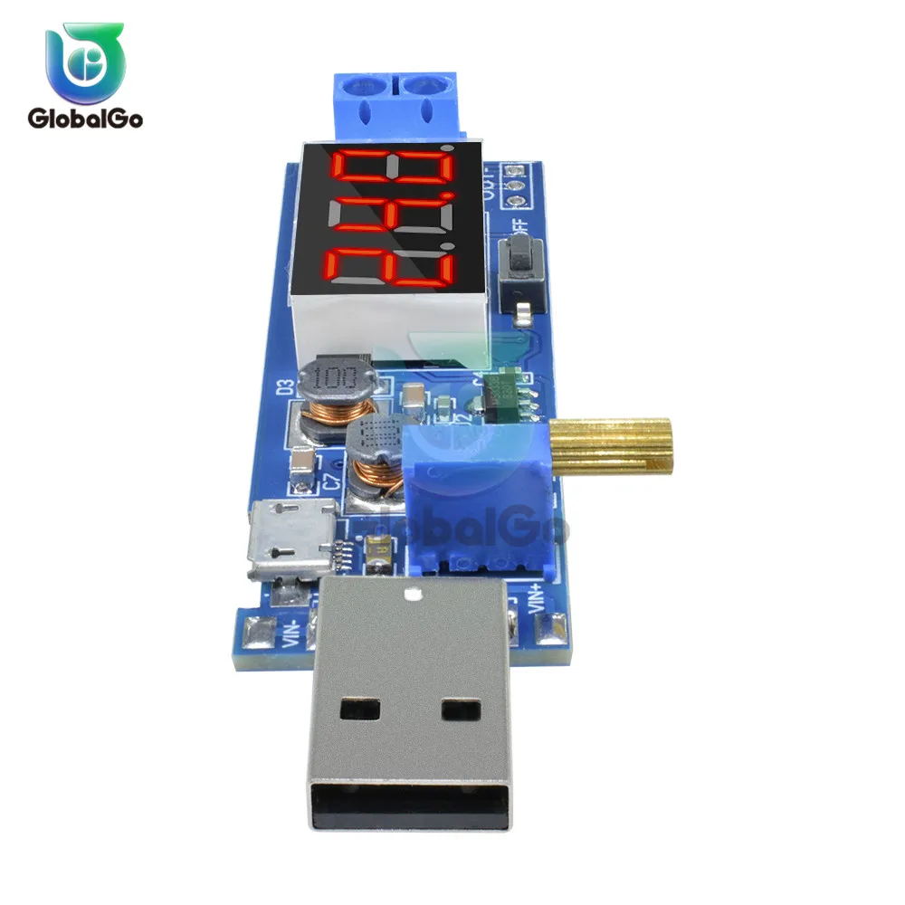 USB Регулируемый понижающий блок питания зарядный модуль дисплей напряжения и