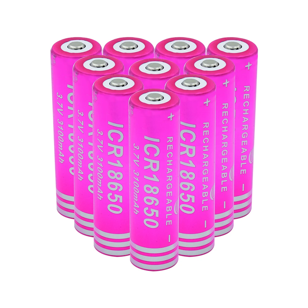 1/2/4/6/8/10 шт. 18650 Батарея 3,7 V 3100mah ICR 18650 литий-ионный аккумулятор Батарея Перезаряжаемые литий фонарь на батарейках аккумуляторных ячеек