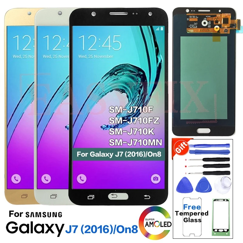 AMOLED для samsung J7 2016 J710 SM J710F дисплей ЖК экран Замена On8 J710FZ J710K J710MN модуль|Экраны