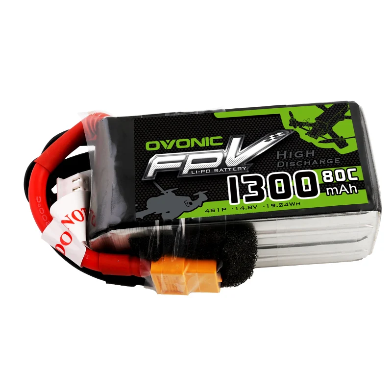 Аккумулятор OVONIC 1300 мАч 80C Max 160C Lipo 4S1P 14 8 в с разъемом XT60 для рамы FPV 240