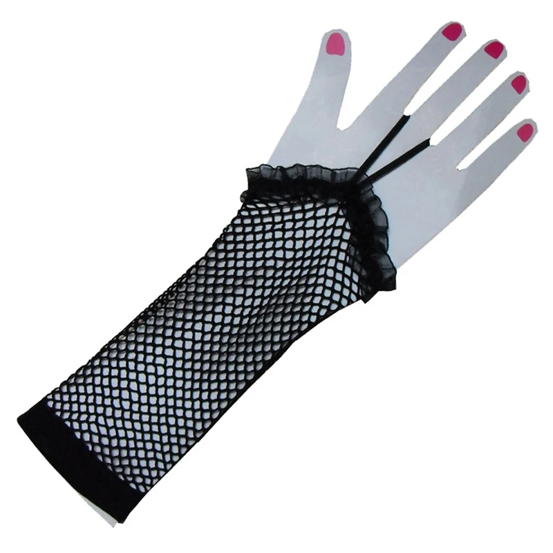 Black Rose High Quality Fingerless Mesh Fishnet Gloves Elbow Length Women Nightclub Punk Dance Performance Accessory |