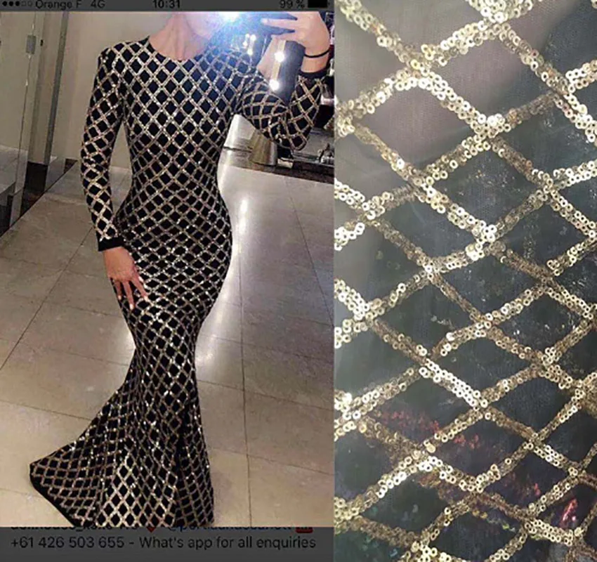 ткань кружево 110 cm для рукоделия Золотое beaded embroidery африканский кружевной ткани 3д