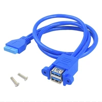 19 20 pin female usb header to 2 port usb 3 0 tyep a female cable double deck socket 19pin usb3 0 splitter cable screw hole
