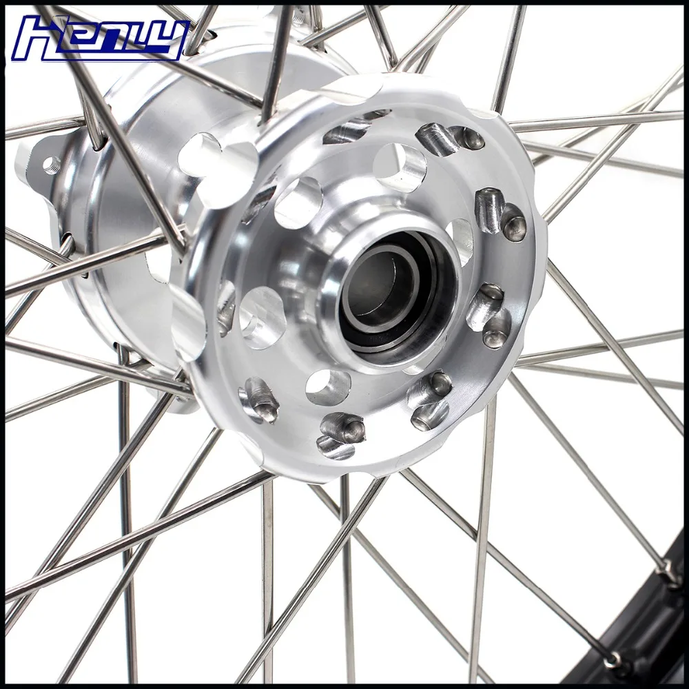MX 21/19 MX грязи велосипедные колеса диски набор для KAWASAKI KX125 KX250 2006-2007 Серебряный ЧПУ концентраторы