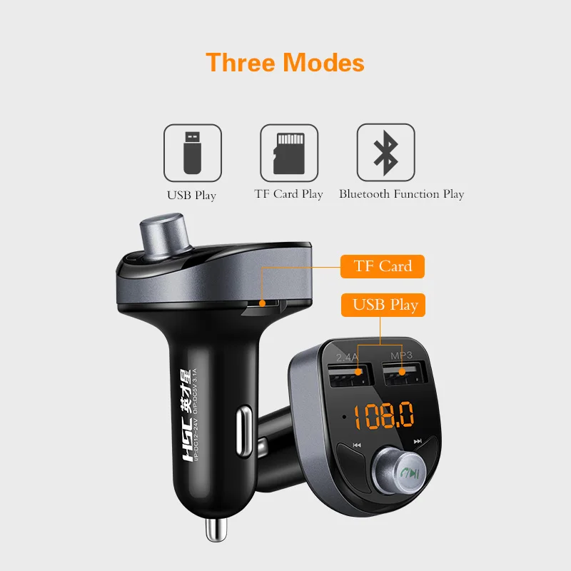 FM передатчик громкой связи bluetooth car kit MP3 плеер светодиодный Dual USB 3.1A автомобиля