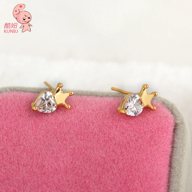 Высококачественные супер блестящие серьги в форме короны Кордата женские с