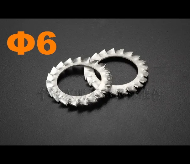 

500pcs/lot M6 stainless steel External serrated lock washer DIN6798A SS304
