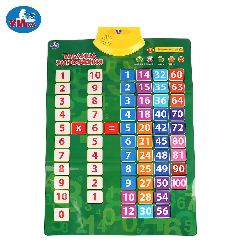 Говорящий плакат УМКА Таблица умножения 250487|Юный математик| |