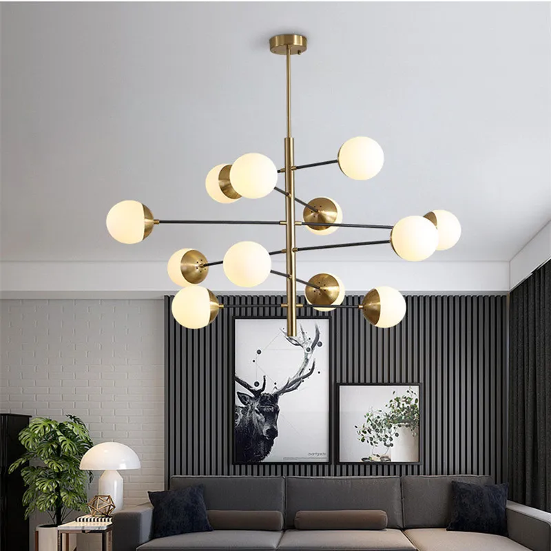 

8/10/12 Heads Postmodern Loft Molecular Pendant Light Art Creative Designer Glass Ball Villa Hotel Hall Led Hanging Lights