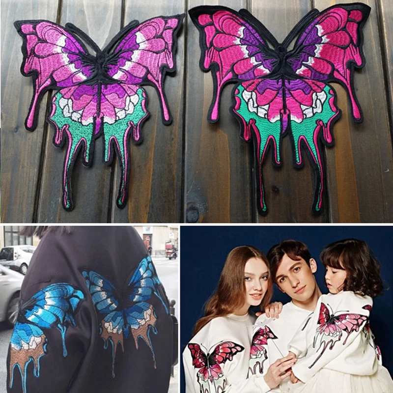 Вышитые накладки бабочки вышитые на аппликация одежду поделки декоративные