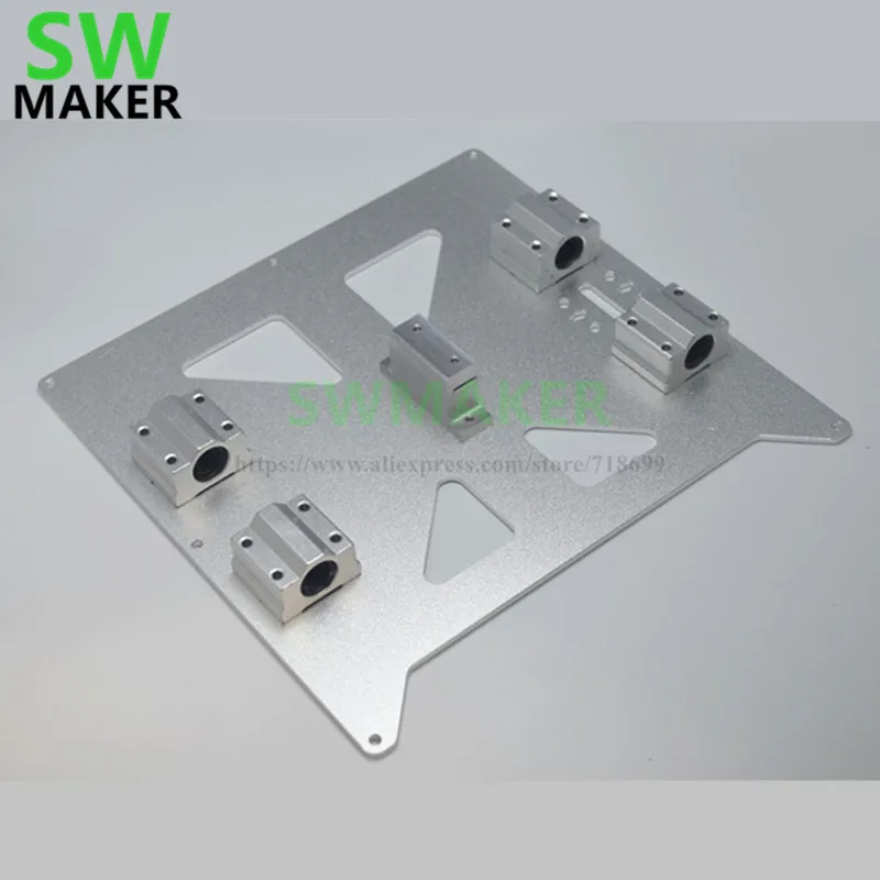 

Prusa i3 RepRap 3D Printer Aluminum Y Carriage V2 Plate Kit with SC8UU Bearing block and upgrade metal belt holder