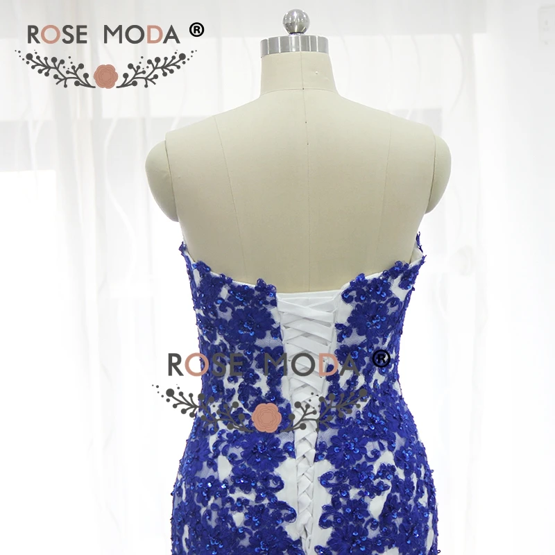 Розовый Moda с милой кружевной аппликацией белое и синее свадебное платье русалки кружевное свадебное платье со шнуровкой сзади