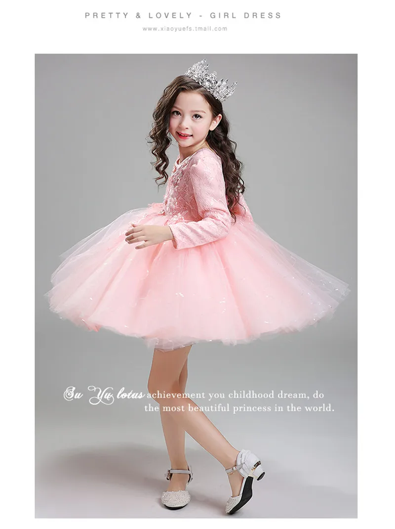 Элегантное платье для девочек коллекция 2017 года Модные осенние вечерние платья