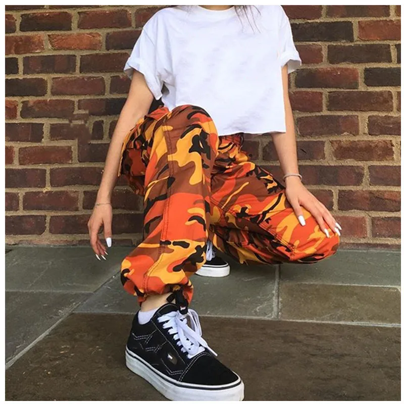 Брюки женские камуфляжные в стиле милитари джоггеры повседневные брюки-карго с