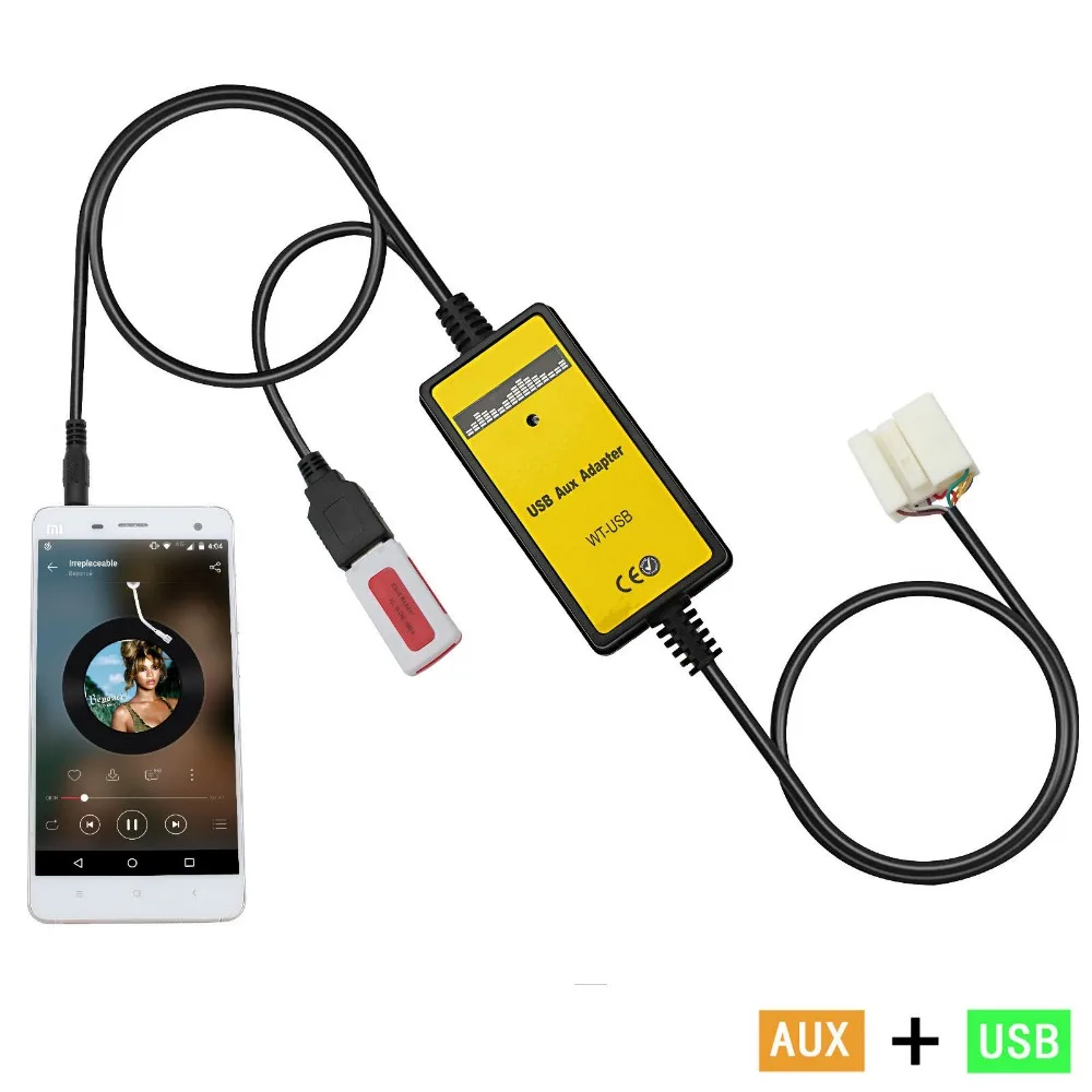 

Car USB Aux-In Adapter MP3 Player Radio Interface Cable Fit For Honda Accord Civic Odyssey S2000 2010-2018
