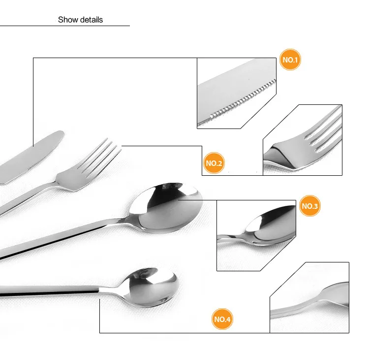 24 шт. набор столовых приборов столовые приборы из нержавеющей стали Серебряный