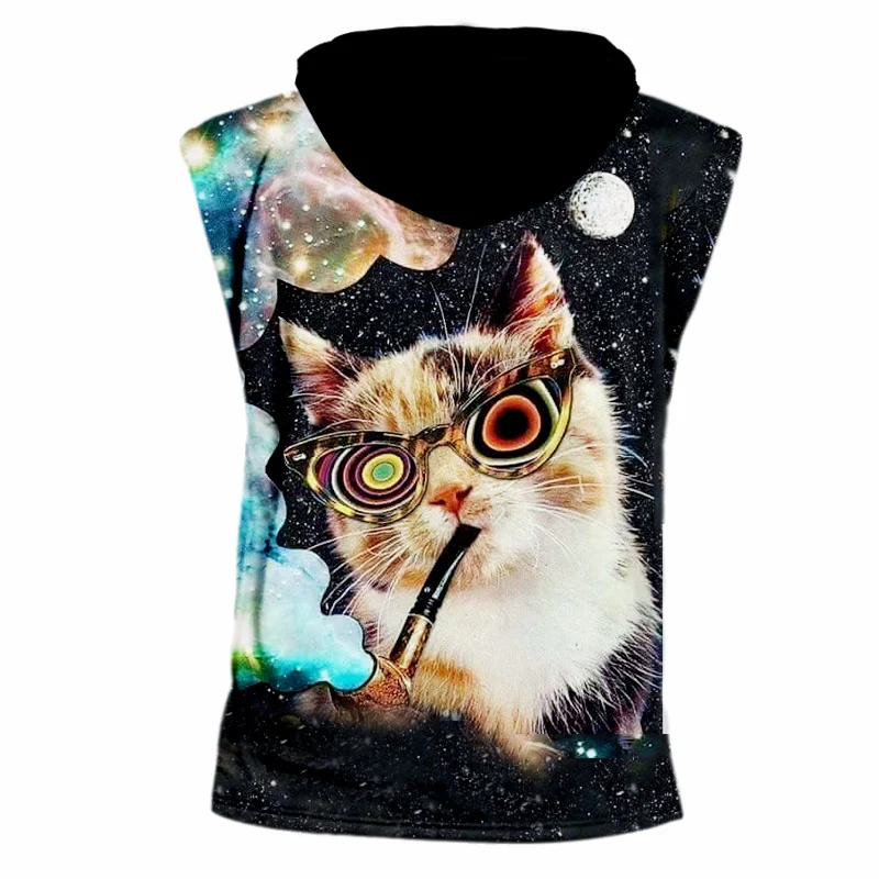 OGKB одежда для тренажерных залов мужская майка с капюшоном принтом галактики