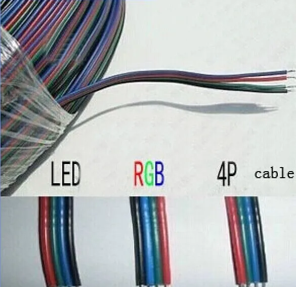 10 м/лот RGB 4pin провод для светодиодной ленты 22AWG кабель 4 цвета луженая медная