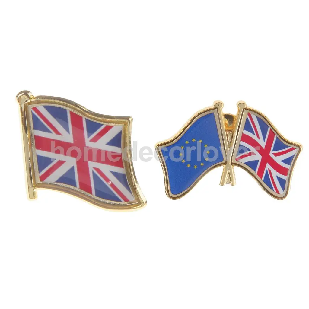 Union Jack/EU UK металлический значок с отворотом и флагом дружбы Национальный флаг