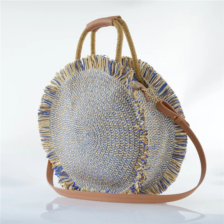 Богемные круглые соломенные сумки женские сумочки из ротанга плетеные тоут