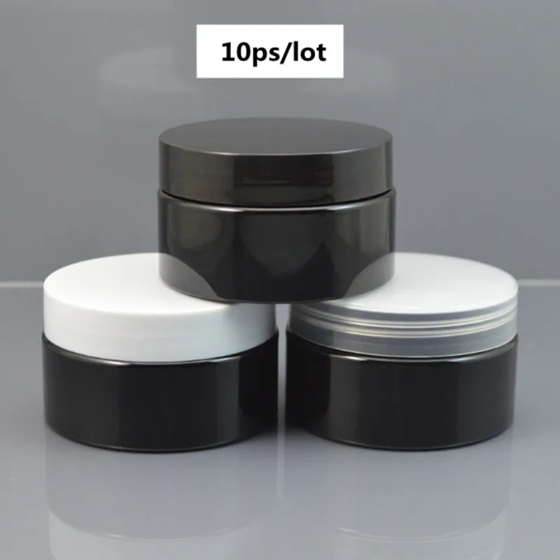 Черный пластиковый косметический контейнер банка для крема Пустой Крем в