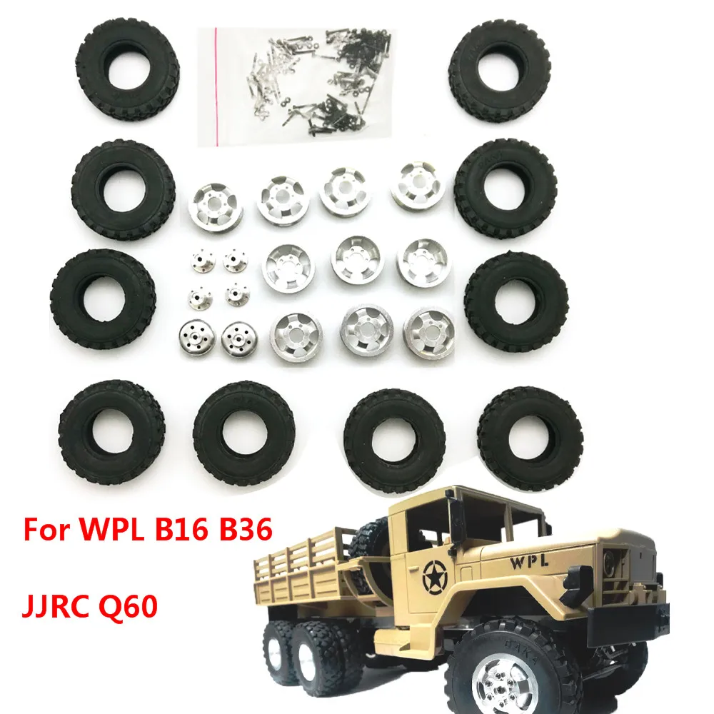 WPL 1/16 6WD B16 B36 металл шесть колес ступицы привода с шиной RC Автомобильная Рама