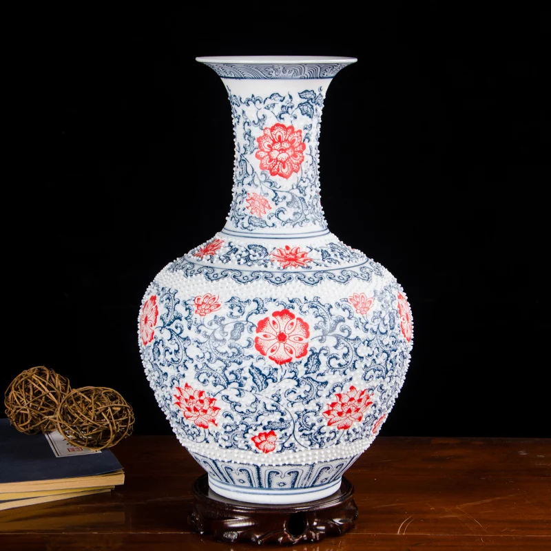 

Цзиндэчжэнь керамика синий и белый фарфор вазы Имитация древнего фарфора китайские украшения дома ваза