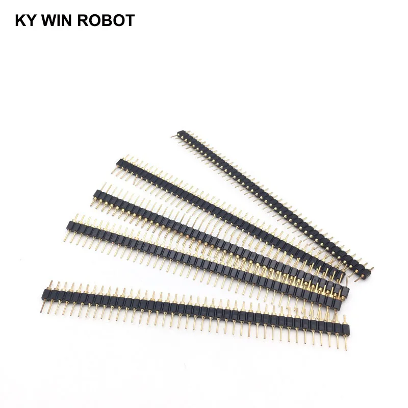 5 шт. 40-контактный коннектор круглая игла 1x40 Золотой штырь Однорядный штырь 2,54 мм Разъемный штыревой соединитель полосы