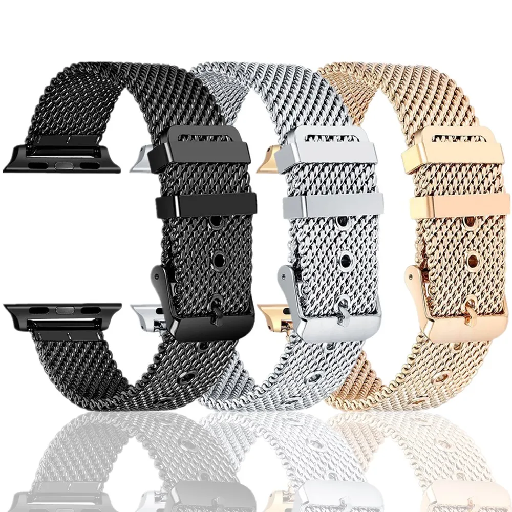 Для Apple Watch Band 38 мм 42 мм 40 мм 44 мм грубая сетчатая Петля из нержавеющей стали сменный браслет наручных часов ремешок для iWatch band series 4 3
