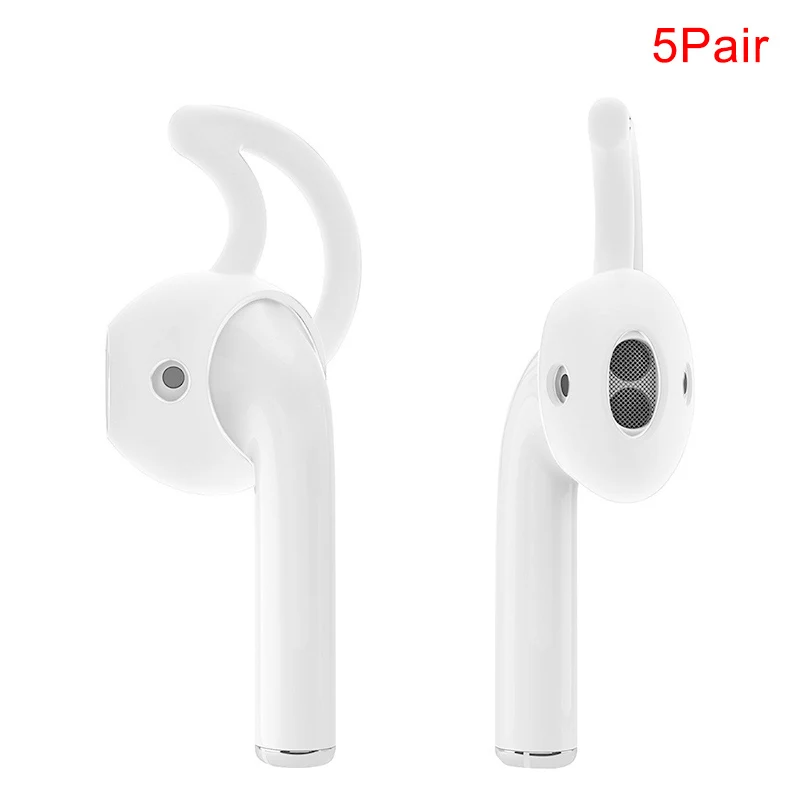 5 pair White Мягкие силиконовые крючки для ушей держатель для Apple AirPods спортивные аксессуары XJ66 - Цвет: 5 pair White