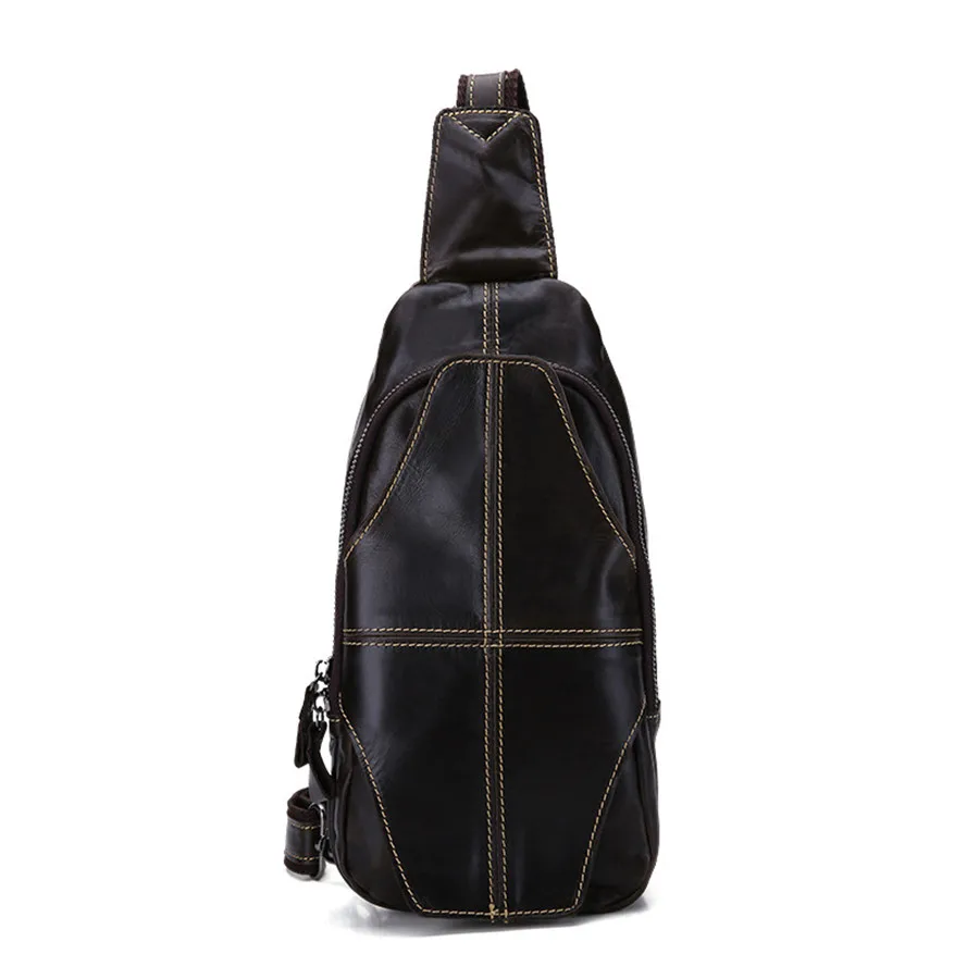 YOGOBOR 2017 Hot Genuine Leather Men Shoulder Bag Fashion Trending Oil Wax Mens Crossbody Coffee Chest Pack Bags |