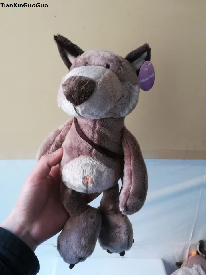 

35 cm Nici male wolf plush toy brown Bag gray Wolf doll birthday gift w2500