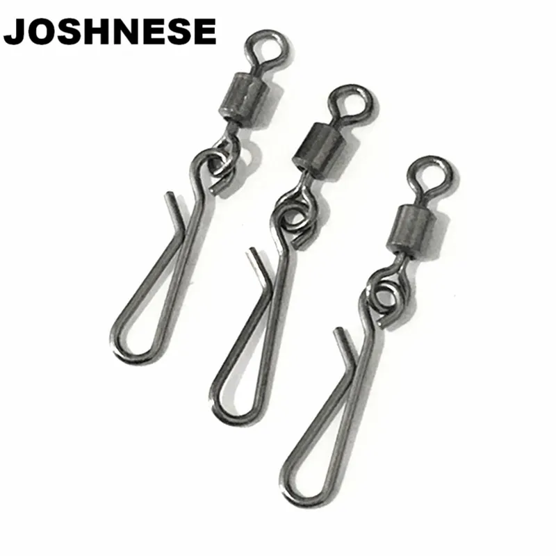 JOSHNESE 50 шт. Вертлюги роликовый шарнирный замок оснастка размер 8 6 4 2 крючка