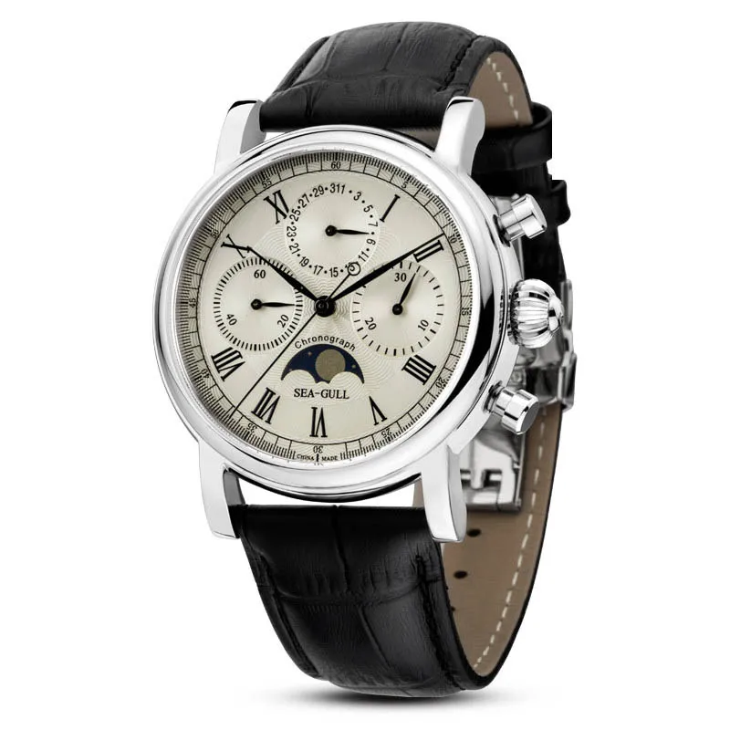 Повседневные автоматические механические водонепроницаемые часы из