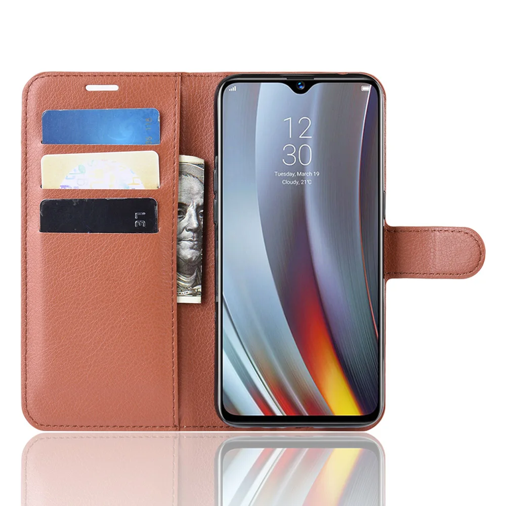 Чехол для мобильного телефона OPPO Realme3 Realme 3 Pro Realme C2, роскошный защитный флип-чехол для телефона, кожаный чехол-кошелек