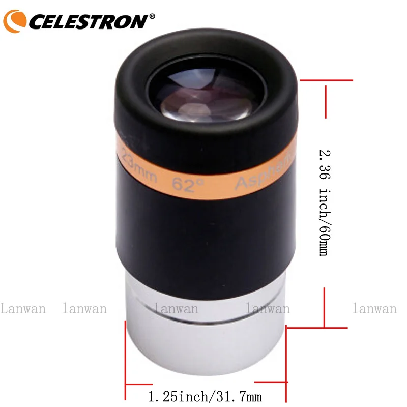 Широкоугольный объектив Celestron 1 25 дюйма 62 градуса 23 мм для астрономического