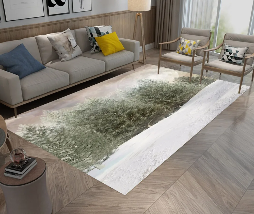 LB зимний ковер с елкой природный коврик для снежной сцены детей детская домашняя