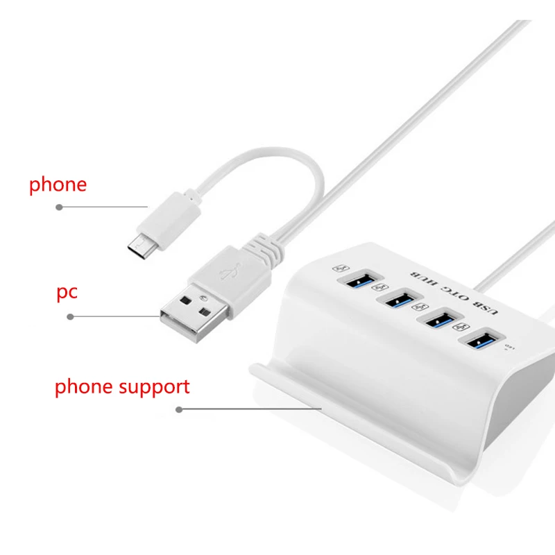 Новый 4 портовый микро концентратор USB Type C высокоскоростной OTG мульти USB2.0