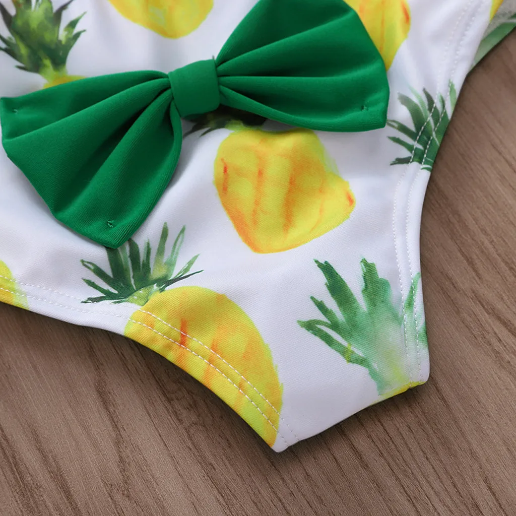 Одежда для купания для маленьких девочек; коллекция года; детский купальник с принтом ананаса и кисточками на бретельках; комплект купальных костюмов; kxyz bebek mayo A1
