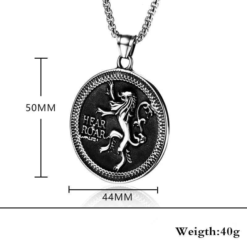 

Vintage Big Roar Lion Pendant & Necklace Animal King Retro Silver Color Chain Rock Necklaces For Men/Women Jewelry Wholesale