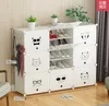 Сливовый DIY простой шкаф для обуви многоцветная сборка экономичная Пылезащитная домашняя обувь шкаф многослойный шкаф - Цвет: Сливовый