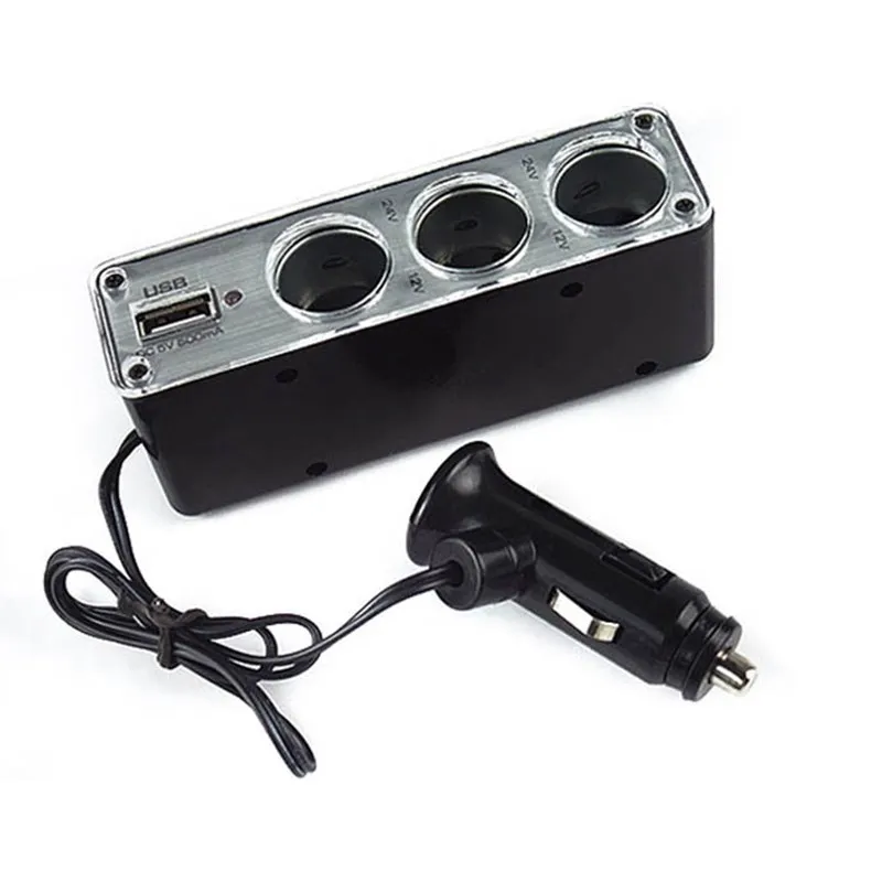 EE support DC 12V Car Cigarette Lighter Socket Splitter USB Charger Power Adapter 3Way Car-styling XY01 |