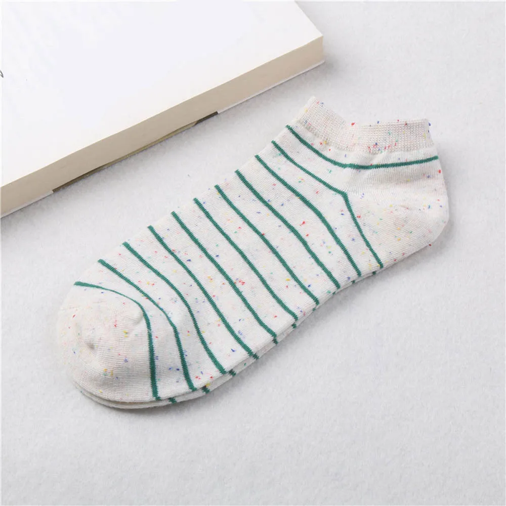 Модные женские носки в полоску удобные повседневные спортивные с принтом calcetines