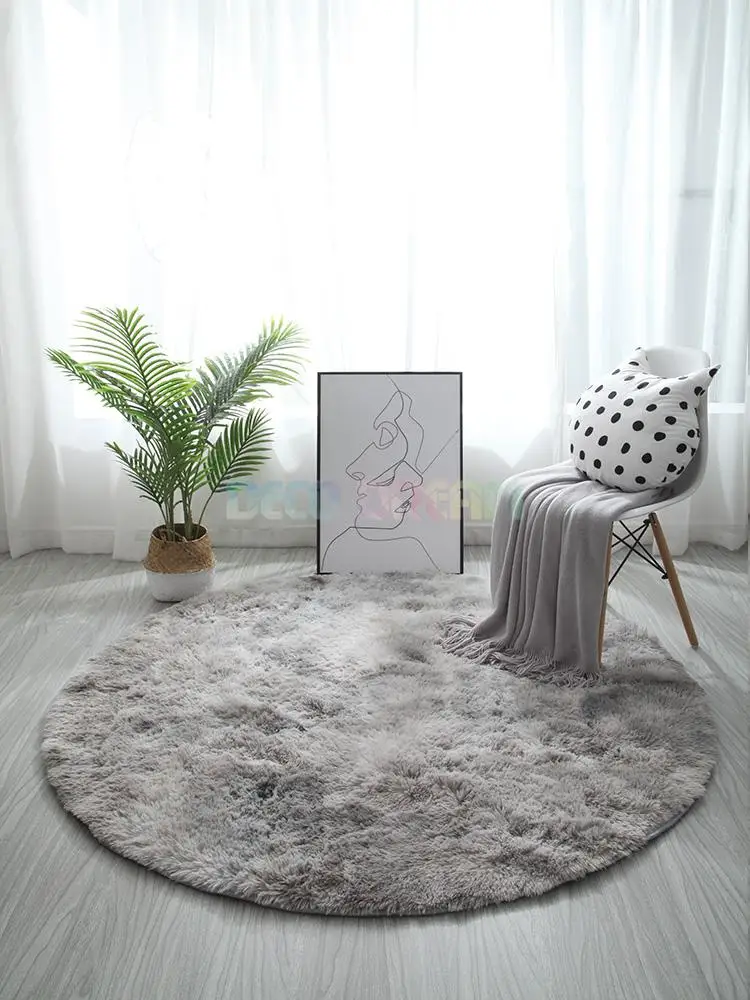 Узелковый круглый ковер для гостиной плюшевый Пушистый Ковер домашнего декора