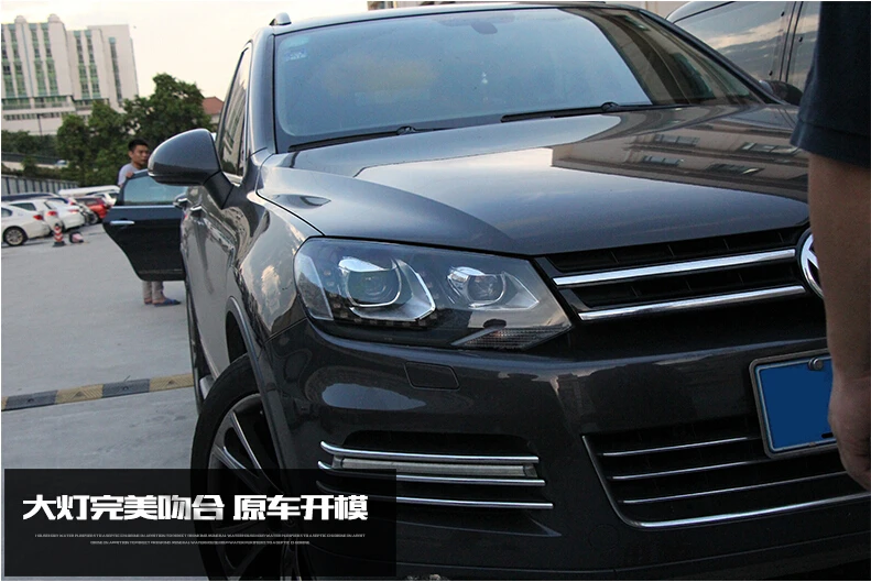AKD автомобильный Стайлинг для VW Touareg светодиодный налобный фонарь 2011- Touareg светодиодный DRL Hid вариант Головной фонарь Ангел глаз биксеноновый луч аксессуары