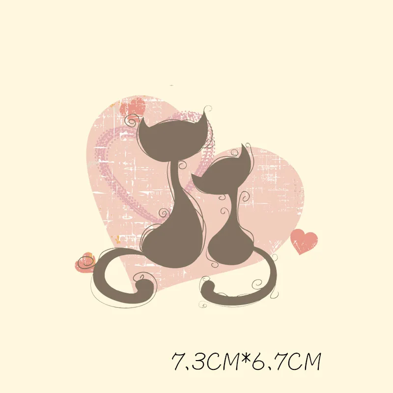 Prajna Сделай Сам Кот сердце патч железо на переноске для футболки одежда