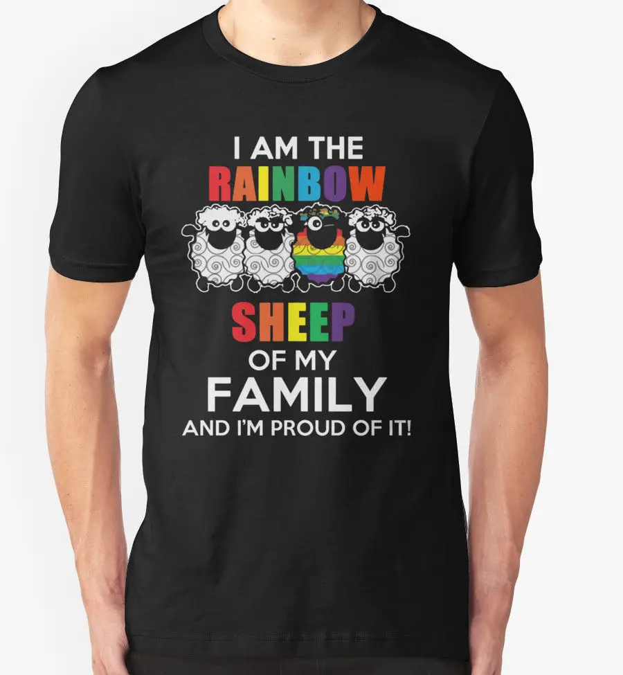 I AM THE RAINBOW SHEEP OF FAMILY/футболка с надписью FAMILY футболка GAY PRIDE BIRTHDAY LGBTQ стильная