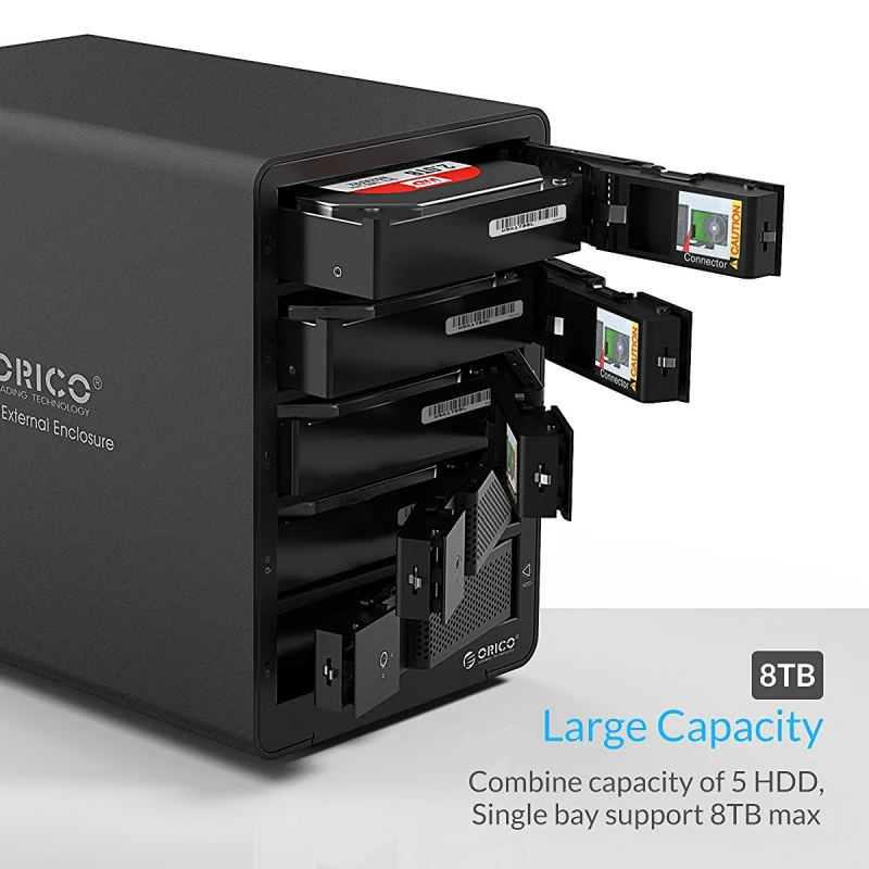 ORICO инструмент Бесплатная Алюминий USB 3.0 5bay 3.5 дюймов жесткого диска SATA HDD