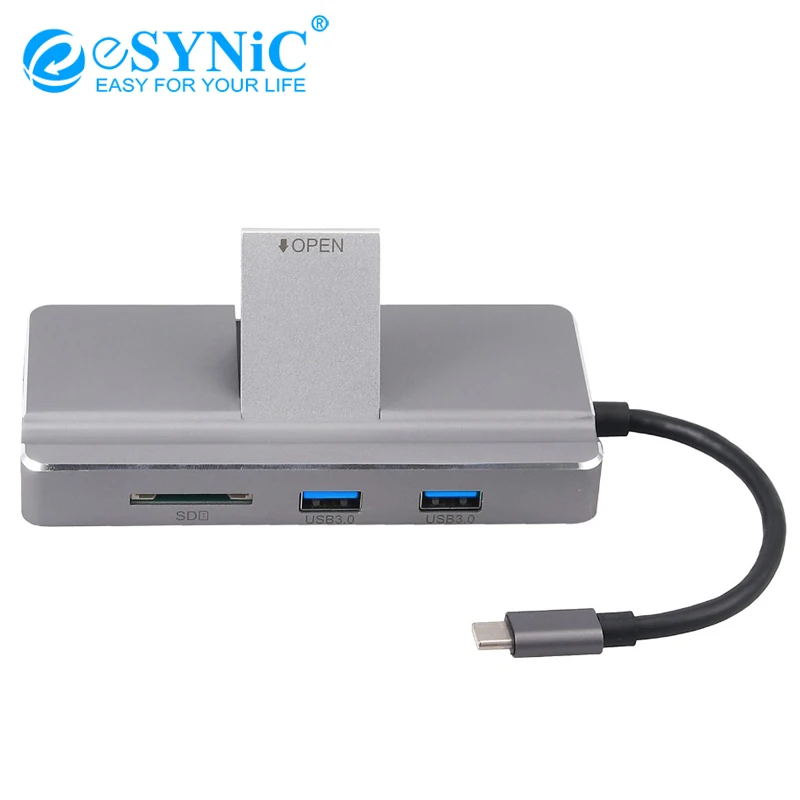 

eSYNiC 8-In-1 Type C Hub With Ethernet Port 4K USB C To HDMI Portable SD/TF Card Reader For Mac Pro And Other Type C Laptops